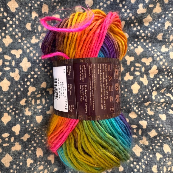 Acrylic Yarn Lot - Burgundy and Rainbow - Picture 2 of 9